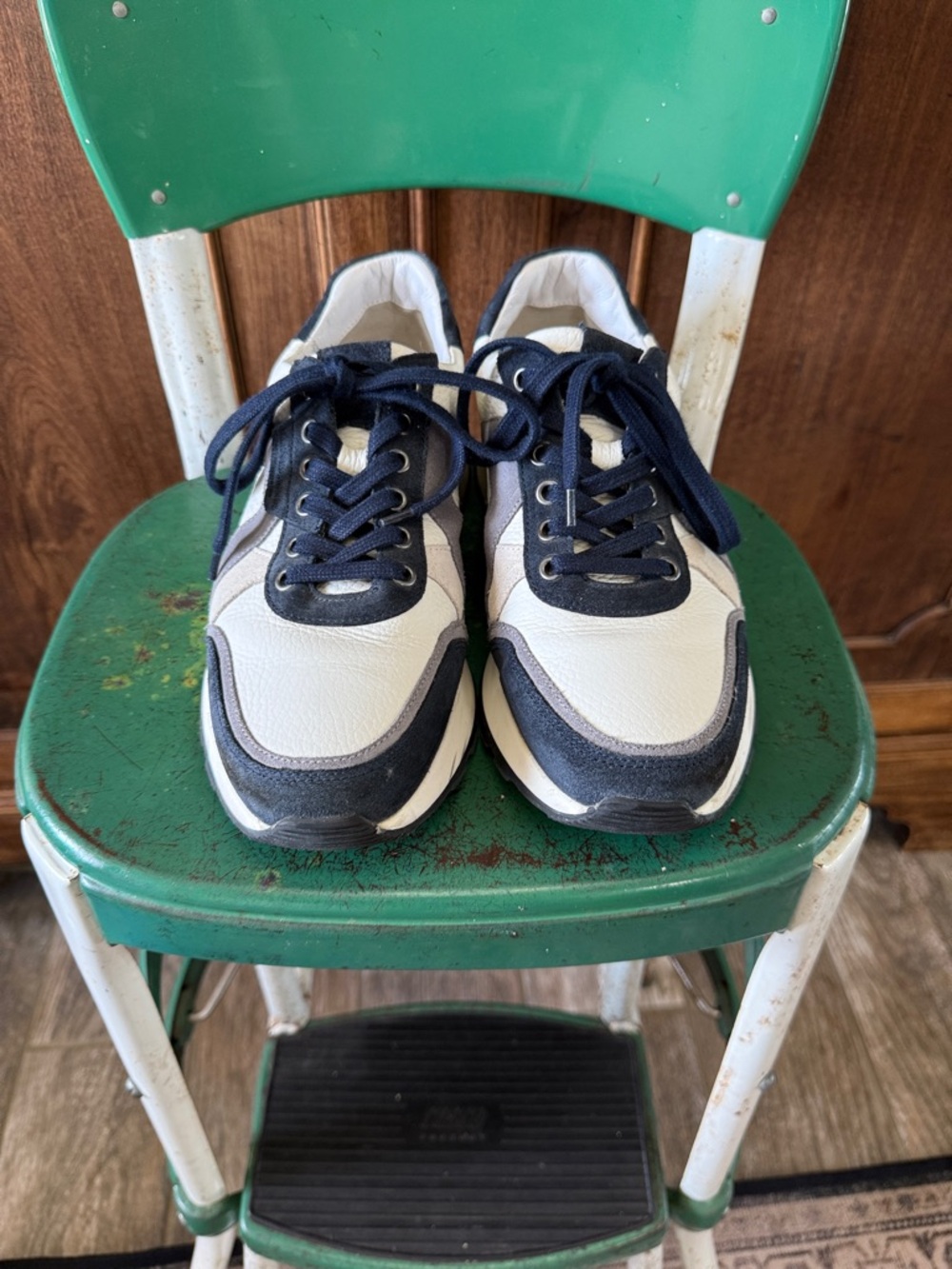 Allen Edmonds White and Navy Casual Sneakers